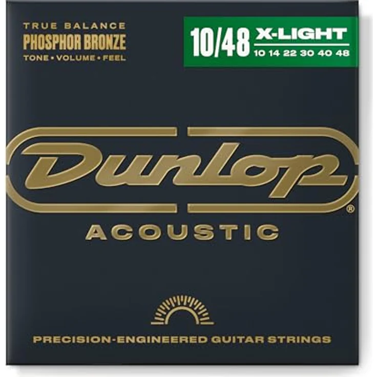 Dunlop Ph/Bronze Acoustic Set 10-48, Phosphor Bronze Gitarrensaiten für Akustikgitarre, X-Light Saitenstärken 10-48 – Bild 1