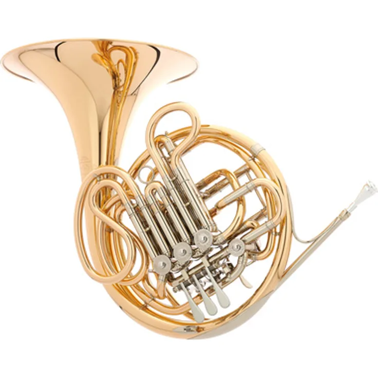 Hans Hoyer 6801G-L Doppelhorn, F/Bb mit Goldmessing Mundrohr, 310 mm Schallstück, inkl. Koffer und Mundstück