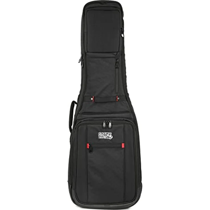 Gator G-PG E-Guitar Double Bag, professionelles Gigbag für 2 E-Gitarren mit Micro-Fleece Innenfutter und Regenschutz, schwarz – Bild 1