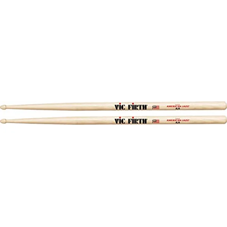 Vic Firth AJ1 American Jazz, Hickory Drumsticks mit kleinem Holz Kopf, Länge 406mm, Durchmesser 15,1mm