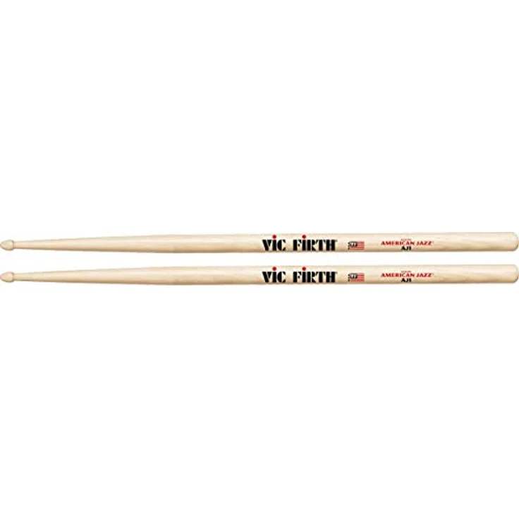 Vic Firth AJ1 American Jazz, Hickory Drumsticks mit kleinem Holz Kopf, Länge 406mm, Durchmesser 15,1mm – Bild 1