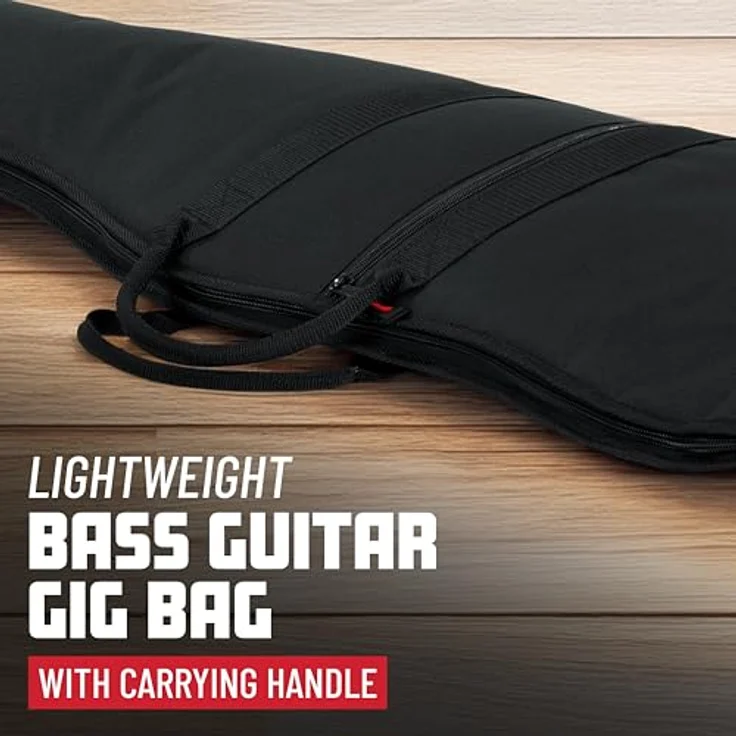 Gator Bass Guitar Gigbag, verstärkt mit 10 mm Schaumstoffpolsterung, geräumige Außentasche, Innenmaße: 1194 mm x 381 mm x 89 mm – Bild 5