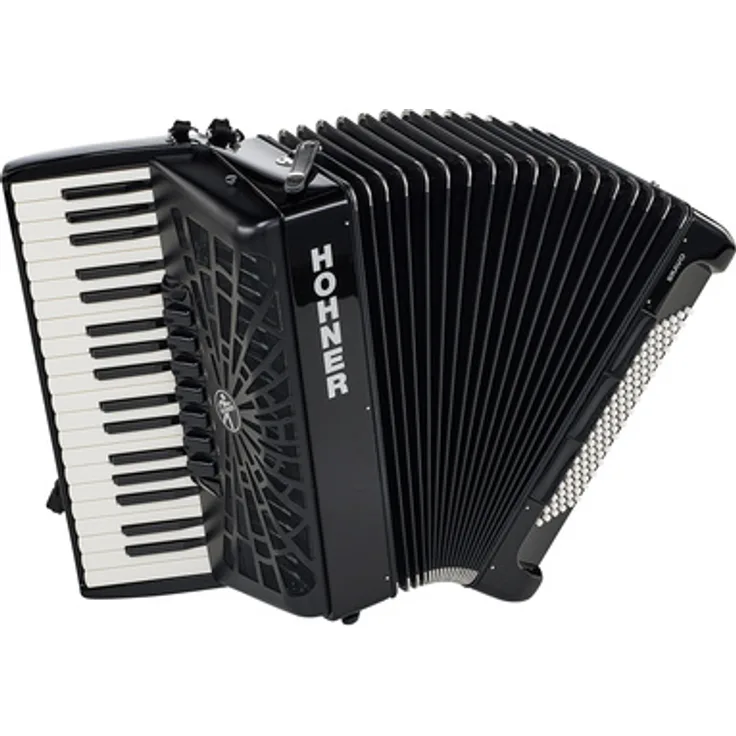 Hohner Bravo III 96 Silent Key, Piano-Akkordeon mit 96 Bässen, 37 Tasten, schwarz