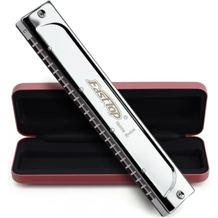 East Top T2406S Tremolo Mundharmonika, Tonart C, 24 Löcher, satter Klang, für Profis und Anfänger, als Geschenk