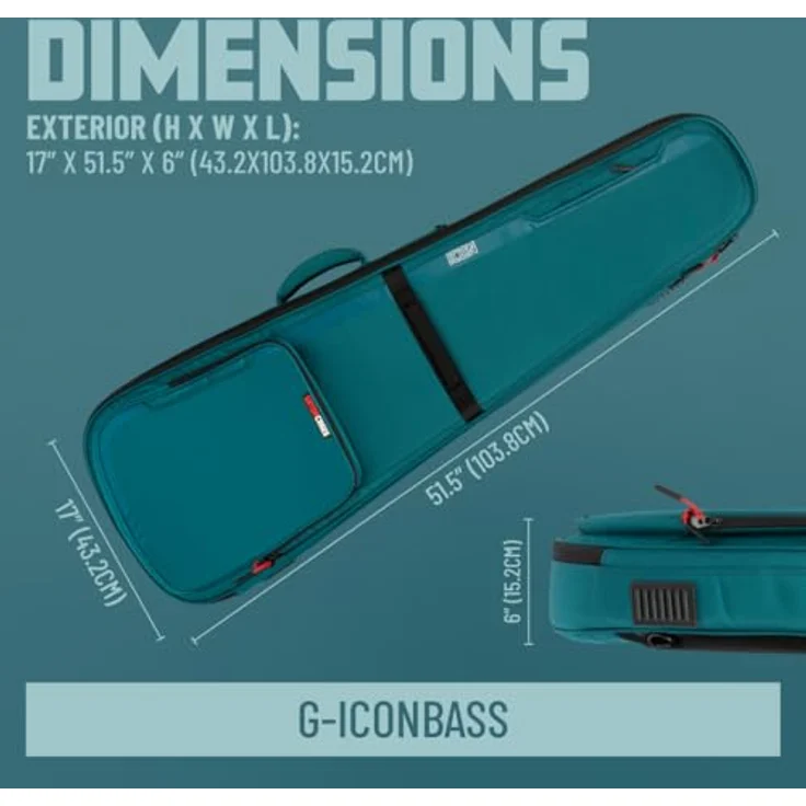 Gator G-ICONBASS, Gigbag für E-Bass mit Rucksackgurten, abnehmbarer Nackenstütze, witterungsbeständig, schwarz – Bild 8