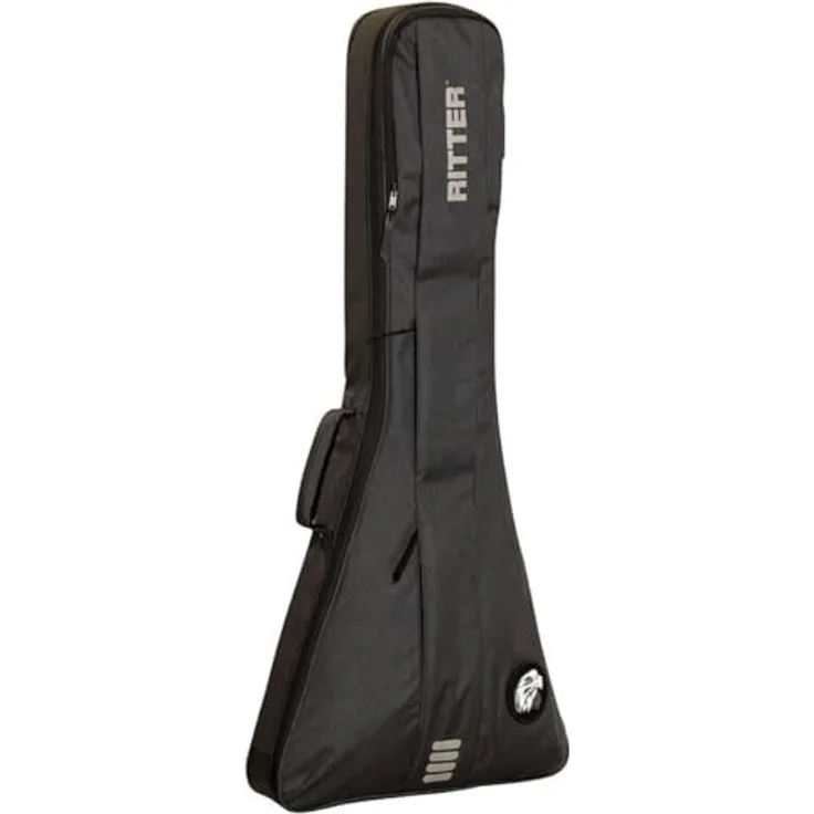 Ritter Bern Flying V Guitar ANT, Gitarrentasche mit 28 mm Polsterung, anthrazit, inkl. Rucksackgurte und Zubehörtaschen