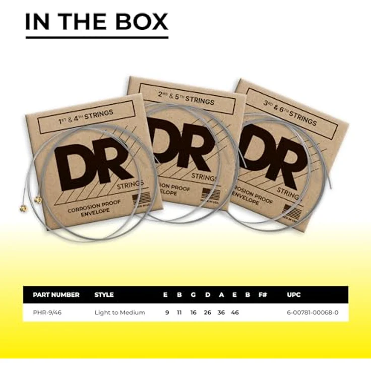 DR Strings Pure Blues PHR-9/46, E-Gitarren-Saiten mit reiner Nickel-Windung, Round Core, 009"-046, Made in U.S.A. – Bild 4