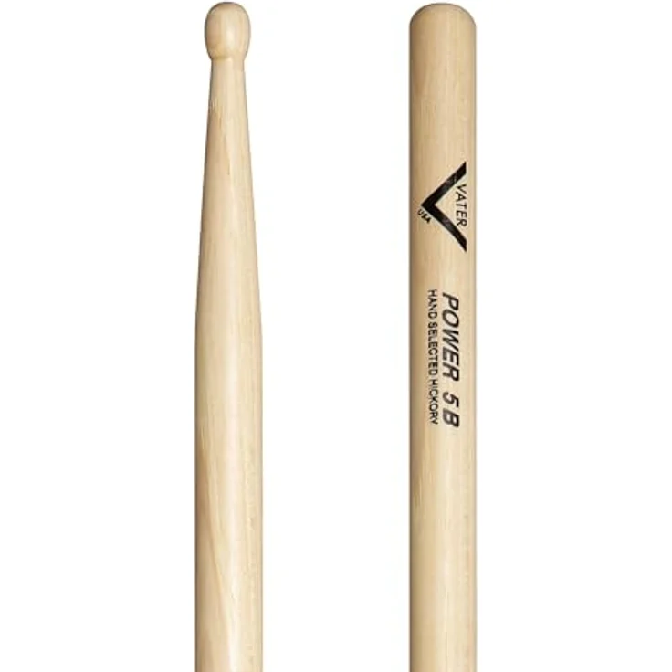 Vater 5B Power Drum Sticks, American Hickory Holz, 16 1/2" Länge, 0,610" Durchmesser, Holz Kopf – Bild 1