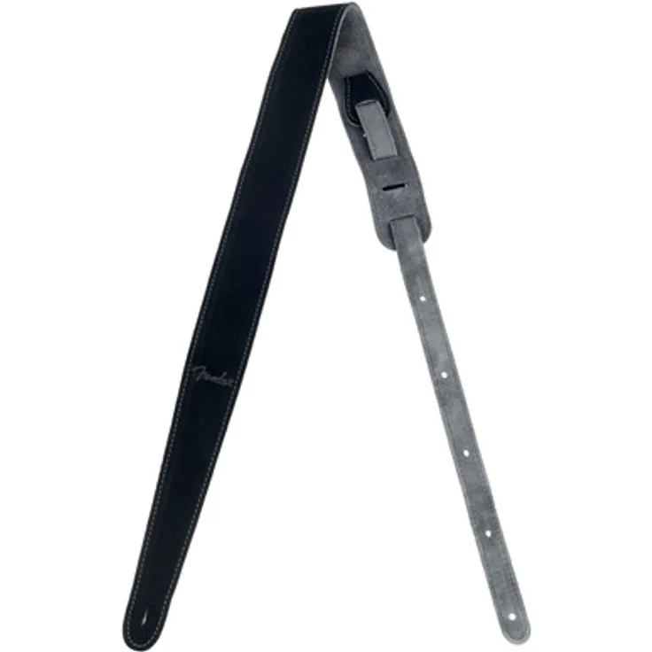 Fender 2" Suede Strap BK/G Reversible, Gitarrengurt aus Wildleder, verstellbar von 110 cm bis 139 cm, schwarz-grau