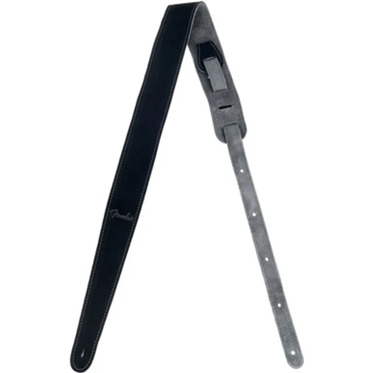 Fender 2" Suede Strap BK/G Reversible, Gitarrengurt aus Wildleder, verstellbar von 110 cm bis 139 cm, schwarz-grau