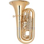 Miraphone 91B GM Bb-Tuba, 5/4 kompakte Größe mit 5 Zylinderventilen, Goldmessing-Korpus, inkl. TU33 Mundstück