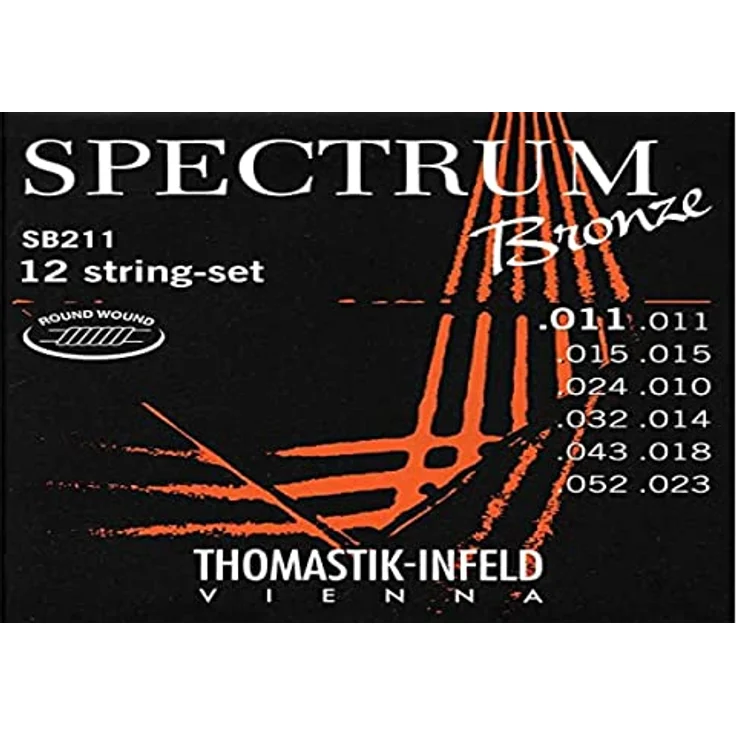 Thomastik Spectrum Bronze Series SB211, Nickelfreier Saitensatz für 12-String Akustikgitarre, Light .011-.052 mit ausgewogenem Spielgefühl – Bild 1
