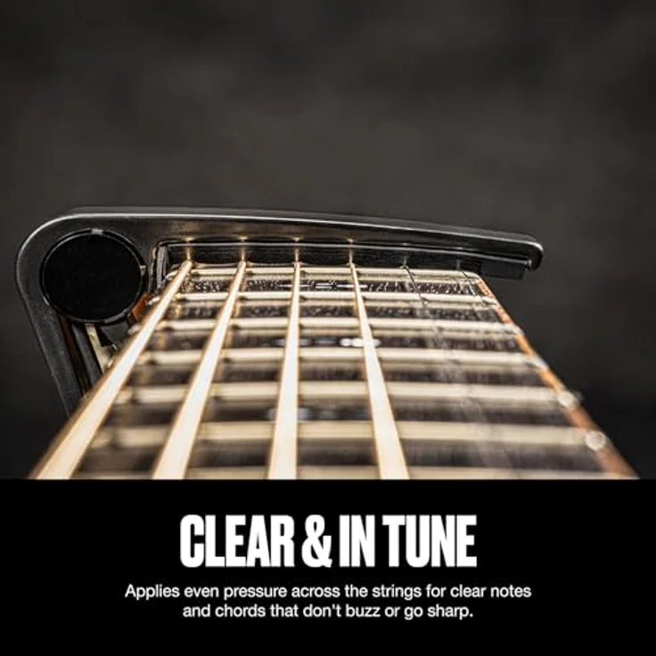 Dunlop Trigger Capo Acoustic Flat M, Kapodaster für klassische und Westerngitarren mit flachem Griffbrett, Farbe: Ahorn – Bild 4