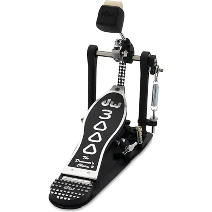 DW 3000A Single Bass Drum Pedal, Doppelkette, Aluminium Pedalplatte, Kugelgelagerte Federaufhängung, 2-Wege Beater, inkl. Stimmschlüssel – Bild 2
