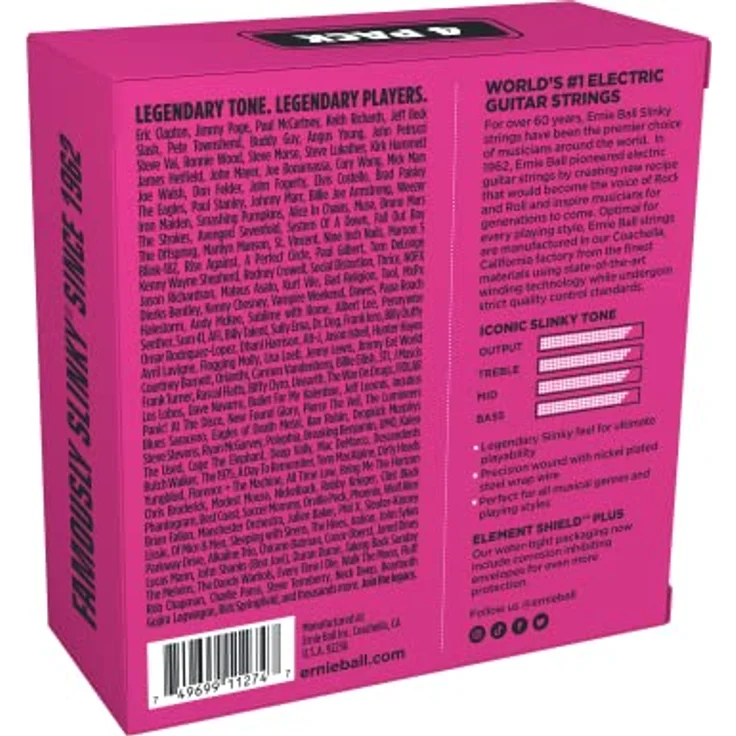 Ernie Ball Super Slinky Nickel Wound E-Gitarrensaiten, 4er-Pack, Stärke 9-42, heller und ausgewogener Ton, hergestellt in den USA – Bild 2