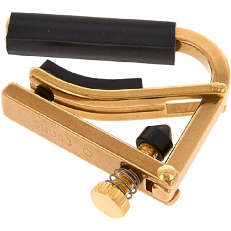 Shubb C9B Ukulele Capo, Kapodaster für Tenor-, Konzert- und Sopran-Ukulelen, verstellbare Breite 4,20 cm, aus Messing
