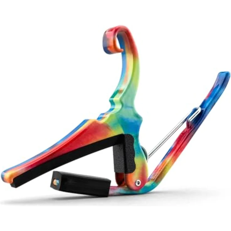 Kyser Quick-Change Capo Tie Dye, Kapodaster für Akustikgitarre, leichte Aluminiumausführung, einfach zu bedienen, Made in USA – Bild 2