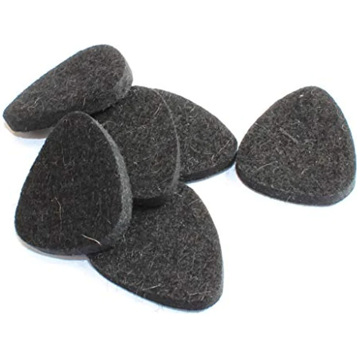 Timber Tones Felt Tones Mixed Ukulele, Metall Dose mit 4 hochwertigen Woll-Filz Plektren in Natur, Grau, Braun und Schwarz – Bild 7