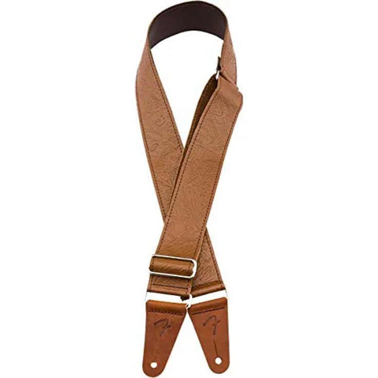 Fender Tooled Leather Guitar Strap BR, Gitarrengurt aus Leder mit geprägtem Blumenmuster, einstellbar von 106 cm bis 132 cm, braun – Bild 4