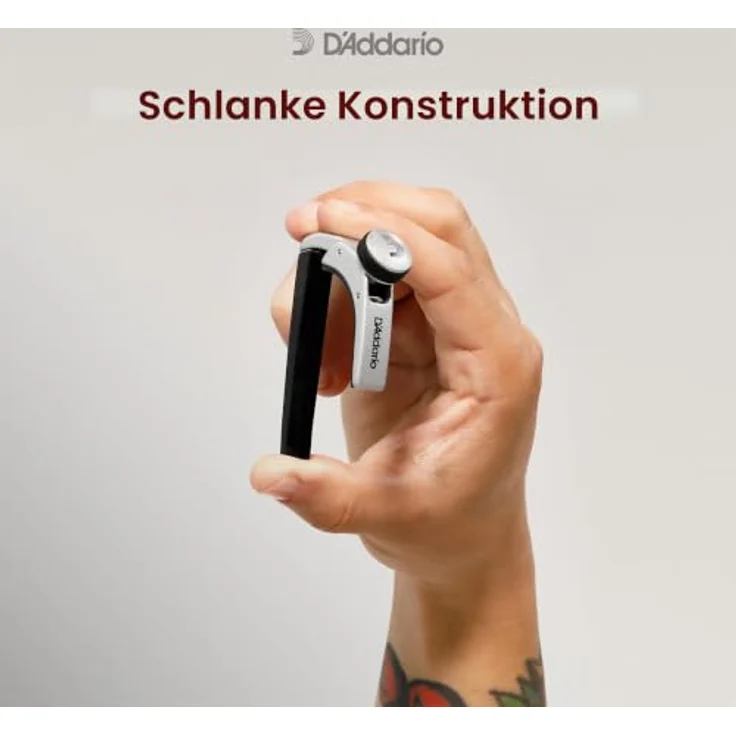 Daddario PW-CP-07, Kapodaster aus ultraleichtem ABS Kunststoff für Akustik- und E-Gitarre, einhändig bedienbar, mit Feingewinde zur Druckdosierung – Bild 5