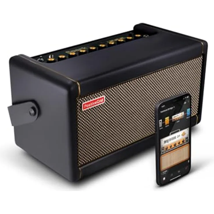 Positive Grid Spark 40 BK, Modelling Combo Verstärker für E-/Akustik Gitarre und E-Bass mit 40 Watt, schwarzes Gehäuse, Smart Jam, Bluetooth und über 50.000 Sounds