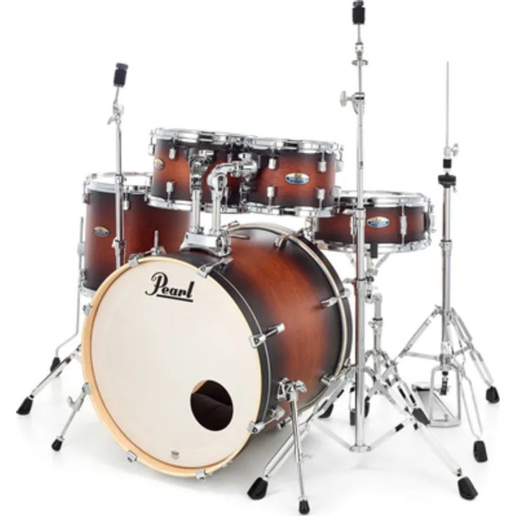 Pearl Decade Maple Standard DMP925S, Schlagzeugset in Satin Brown Burst, 22" Bass Drum, 10"/12" Tom Toms, 16" Stand Tom, 14"x5,5" Snare, inklusive HWP-834 Hardwarepaket
