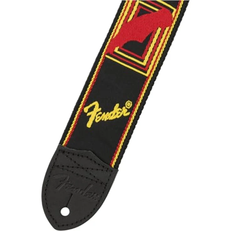 Fender Monogramm Strap BYR, Gitarrengurt in Schwarz/Gelb/Rot, verstellbar von 91-147 cm – Bild 2