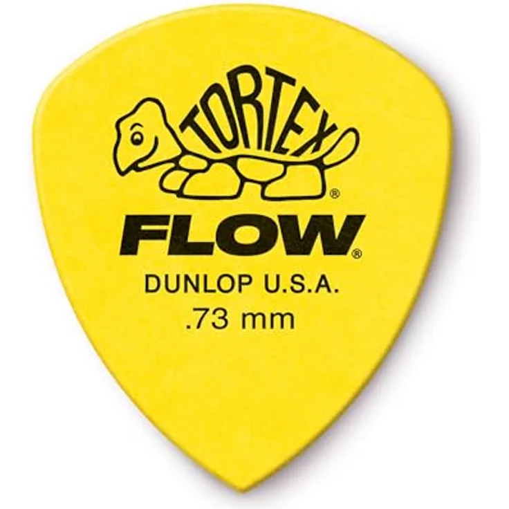 Jim Dunlop Tortex Flow Standard Plektrum, 0,73 mm, 12 Stück, robust und flexibel