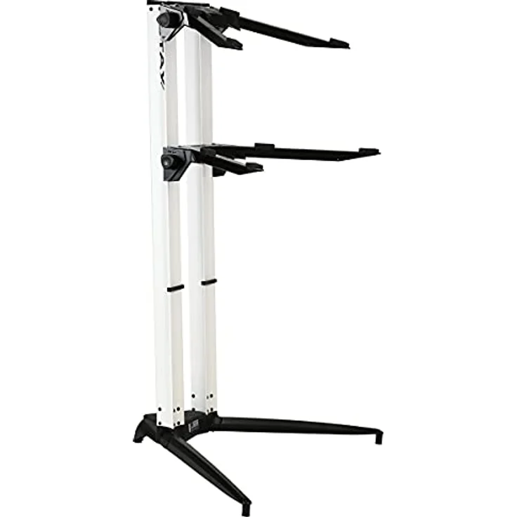STAY MUSIC Set 3 2-lagig, Höhenverstellbarer Klavierständer aus Aluminium, weiß, maximal 65 kg pro Ebene, 6,9 kg leicht – Bild 1