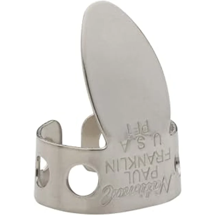 Daddario NP2-04PF Franklin Fingerpicks, 4er Set aus vernickeltem Messing, formbar für besseren Spielkomfort – Bild 3