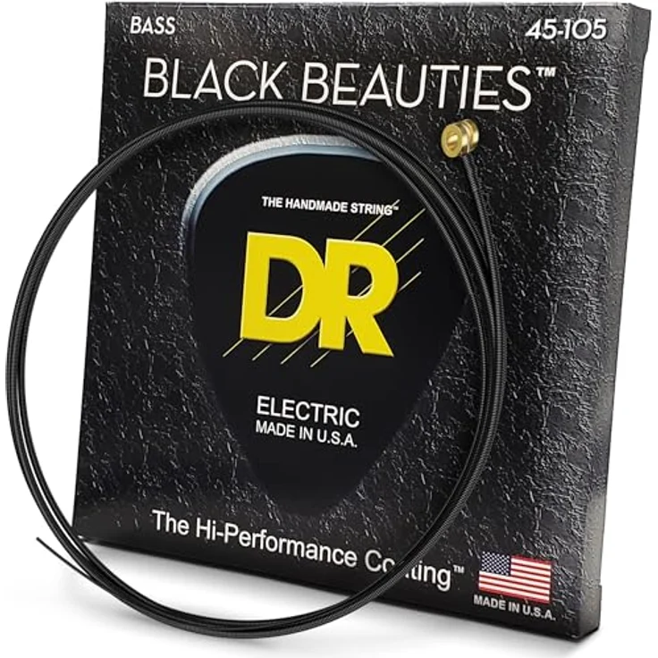 DR Strings Black Beauties BKB-45, E-Bass Saiten, komplett schwarz, Stärken 045", 065", 085", 105" – Bild 1