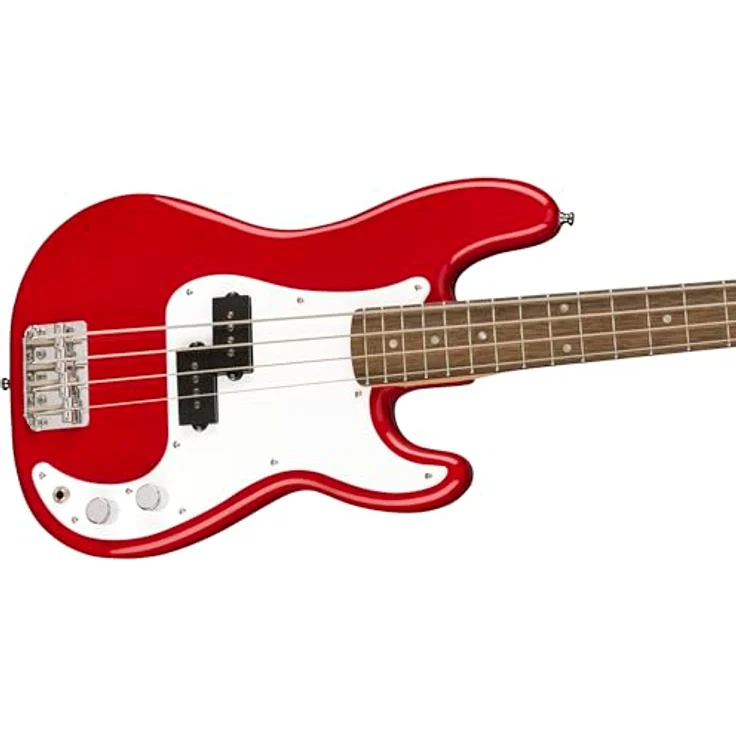 Squier by Fender Mini Precision Bass, kompakter E-Bass mit geteiltem Single-Coil-Tonabnehmer und leichtem Korpus, Dakota Rot, inklusive virtueller Kurse auf Fender Play – Bild 3