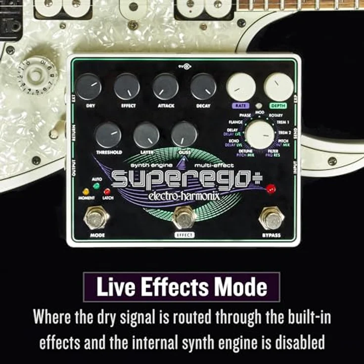 Electro Harmonix Superego Plus, Effektpedal mit 11 Effekttypen, unendlichem Sustain und EXP-Eingang – Bild 8