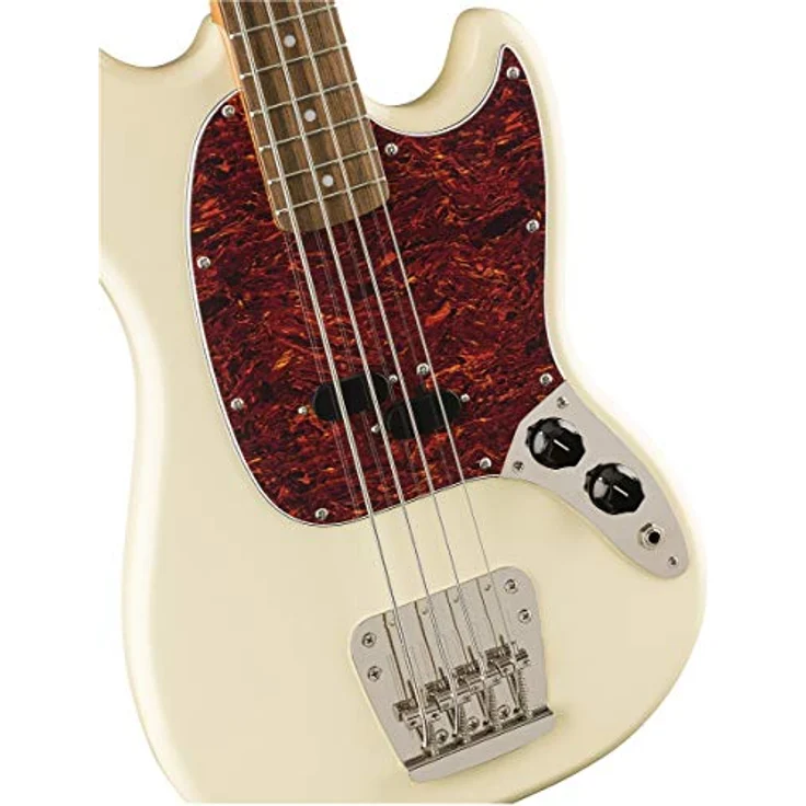 Squier CV 60s Mustang Bass OW, E-Bass mit Nato-Korpus, Ahornhals und 19 Bünden, Olympic White – Bild 7