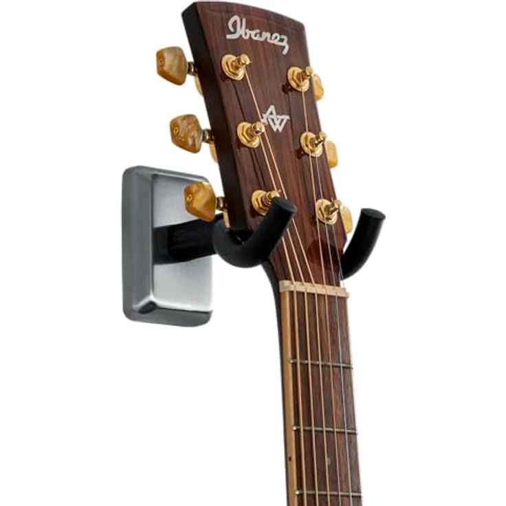 Gator Frameworks GFW-GTR-Hanger SC, Wandmontierter Gitarrenständer für E-Gitarren, Akustikgitarren und Bässe, Satin Chrome Finish – Bild 8