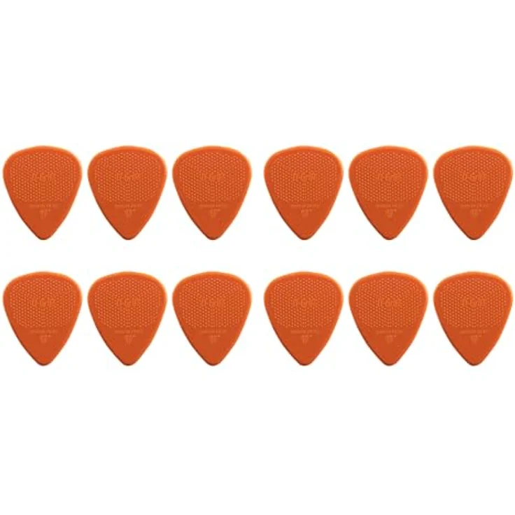 D-Grip Picks 351 Nylon Orange 1,14mm, Plektrum mit 3D-Grip-Textur, Packung mit 12 Stück – Bild 1