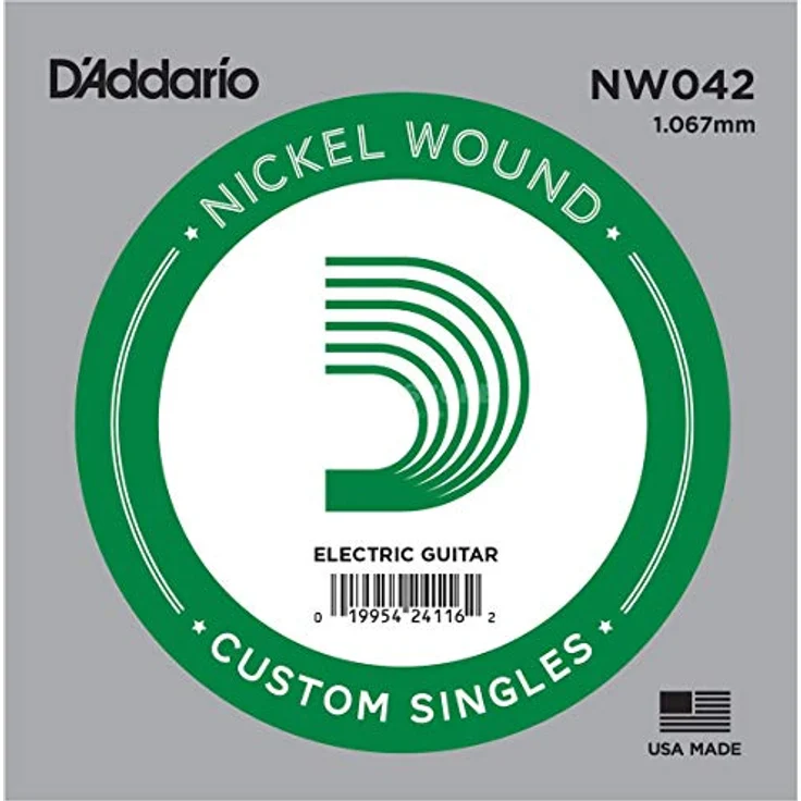 Daddario NW042, Einzelsaite für E-Gitarre, Nickel Round Wound, Stahlkern, Stärke 042w – Bild 2