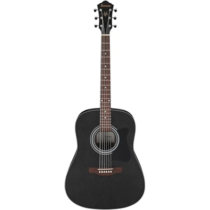 Ibanez V54NJP-WK Set, Dreadnought Westerngitarre mit Meranti-Decke und -Boden, Weathered Black Open Pore, inkl. Gig Bag und Zubehör – Bild 1