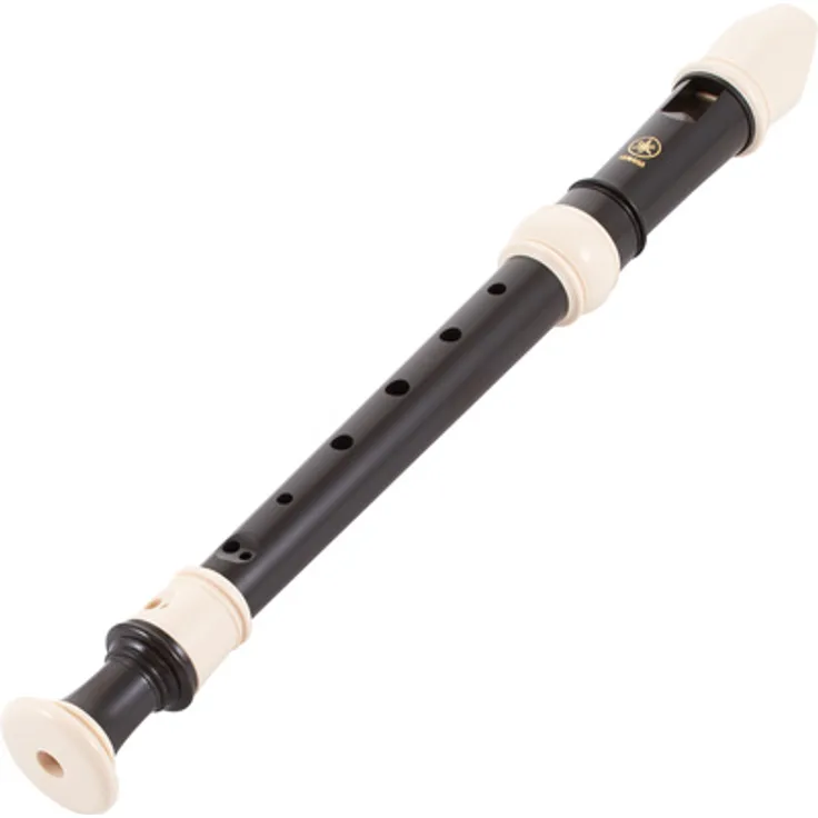 Yamaha YRS-301 III Soprano Recorder, deutsche Griffweise, Doppelloch, ABS-Kunststoff, braun mit weißen Ringen, inklusive Tasche