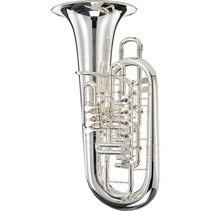 Melton 6460-S "Kodiak" F-Tuba, versilberter Messingkorpus, 6/4 Größe, 6 Drehventile, inkl. Gigbag und Perantucci PT-64 Mundstück