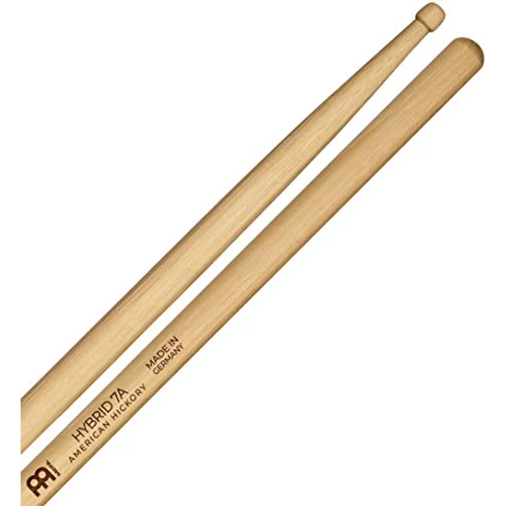 Meinl 7A Hybrid Hickory, Drumsticks aus American Hickory mit Hybrid Holzkopf, schwer, 413 mm Länge, 13,6 mm Durchmesser, made in Germany – Bild 5