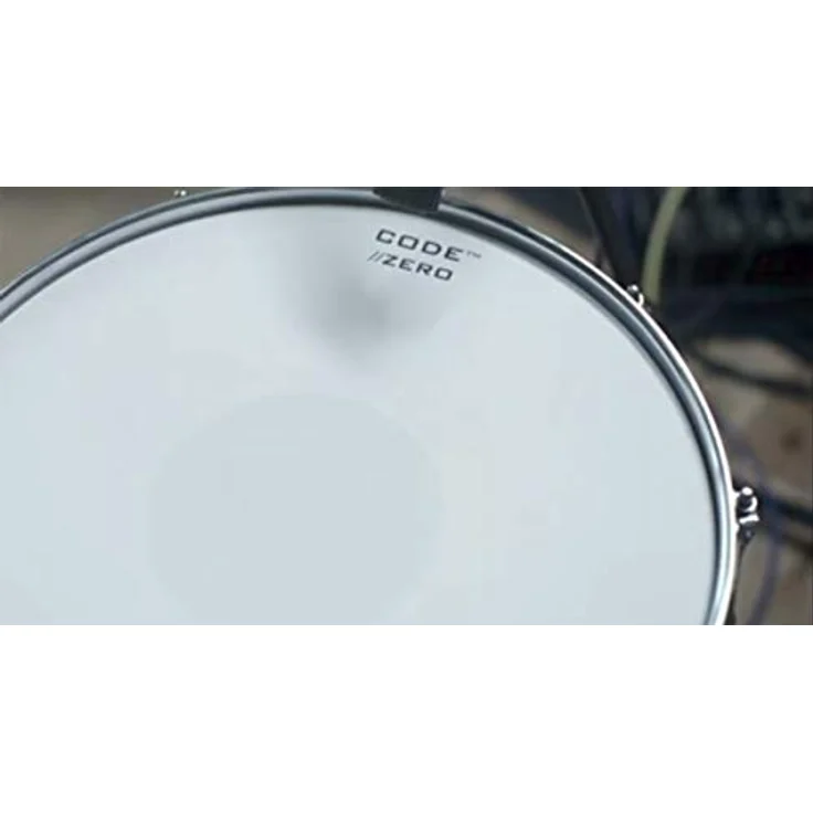 Code 14" Zero Coated Snarefell, einlagig mit Black Reverse Donut Dot, weiß aufgeraut, Aluminium Hoops mit Stahlkern – Bild 3