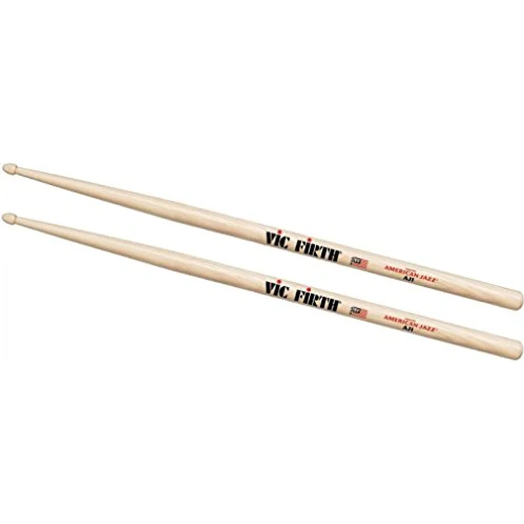 Vic Firth AJ1 American Jazz, Hickory Drumsticks mit kleinem Holz Kopf, Länge 406mm, Durchmesser 15,1mm – Bild 3