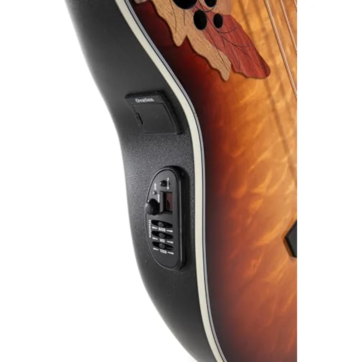 Ovation Celebrity Elite CEB44X-7C-G, Mid-Depth Akustikbass mit Wölkchenahorn-Decke und Ovation Slimline Tonabnehmer, Cognac Burst – Bild 7