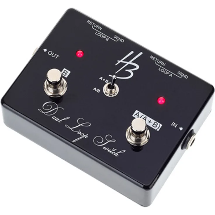 Harley Benton Custom Line Dual Loop Switch, True-Bypass Effektgerät mit 2 unabhängigen Loops für E-Gitarre, Bass und Keyboard, 9 Volt Betrieb