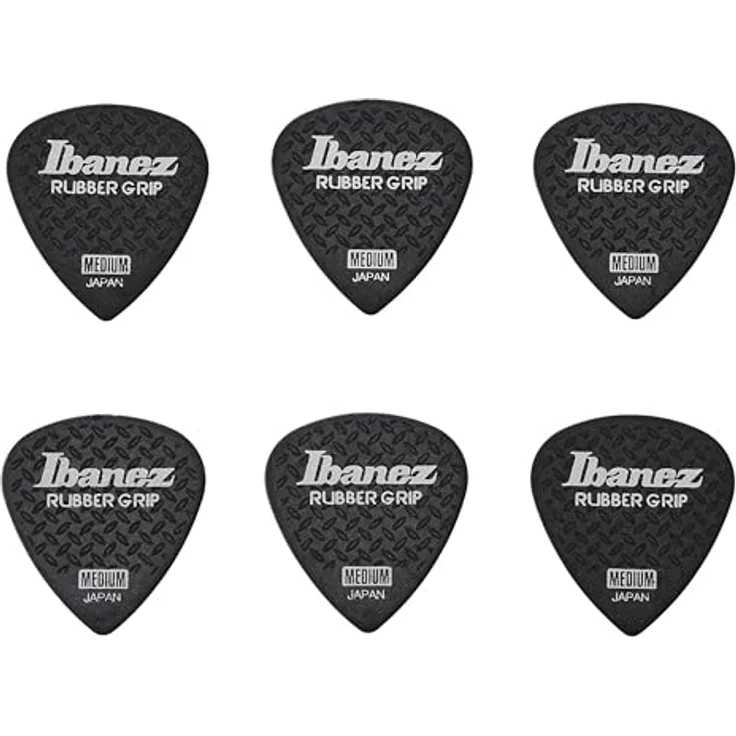 Ibanez PPA16MRG-BK Pick Set, Plektren Set mit 6 Stück, 0,80 mm Stärke, Short Teardrop Form, schwarze Farbe, Grip Wizard Serie, made in Japan – Bild 2