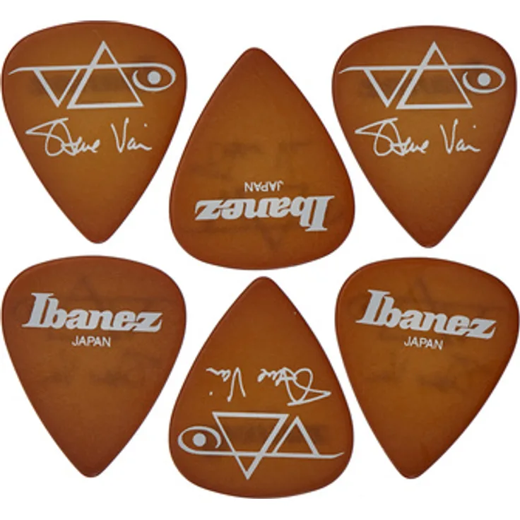Ibanez Steve Vai Pick Set BR, 6er Set Signature-Plektren, 1,00mm, braun