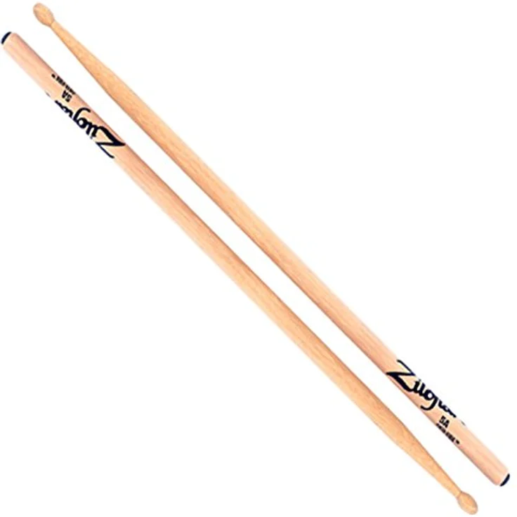 Zildjian 5A Anti Vibe Drumsticks, Hickory mit ovalem Holz Kopf, Natural, 406mm Länge, 14,2mm Durchmesser – Bild 1