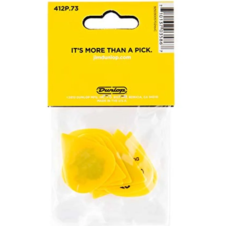 Dunlop Plectrums Tortex Sharp 0,73mm, 12er Pack, gelb, Players Pack – Bild 5