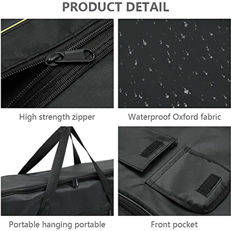 Foppla Keyboard-Gig-Tasche für 61 Tasten, wasserdicht, Oxford-Stoff, inkl. Tragegriff, Schwarz – Bild 4